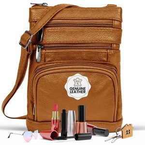 Leather Crossbody Purses, Multi Pocket Crossbody Purse With o_o
